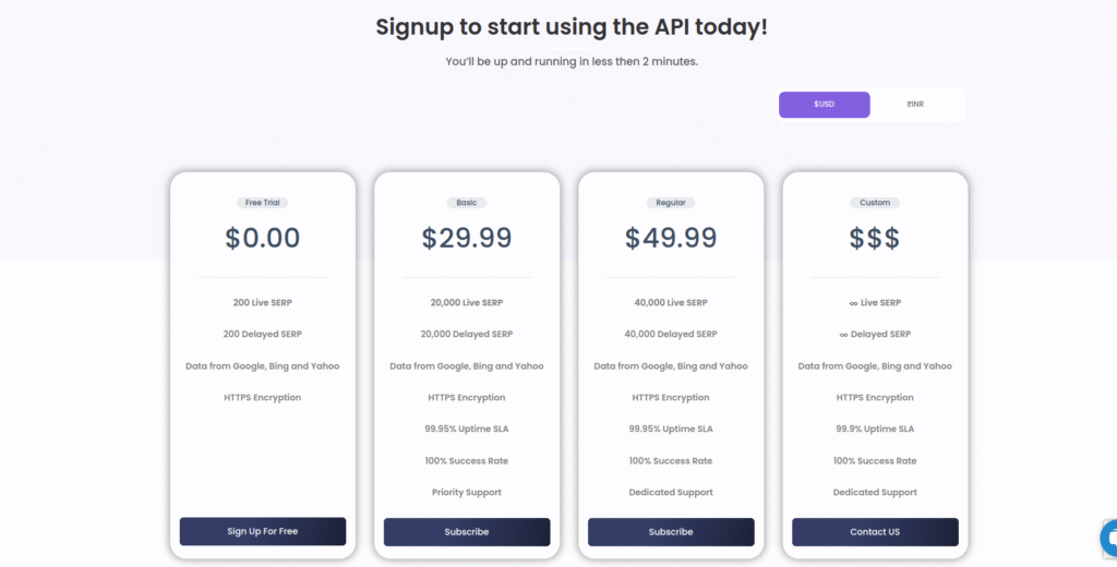 SERPHouse Pricing Plans